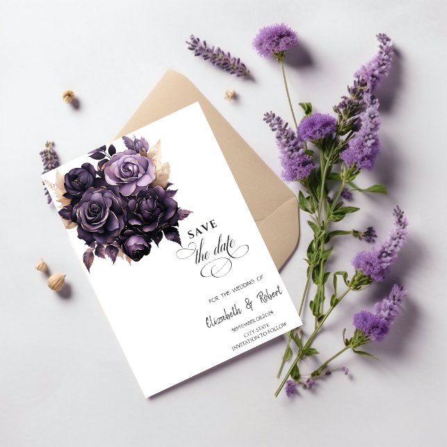 Elegant Black Flowers Save The Date (Creator Uploaded)