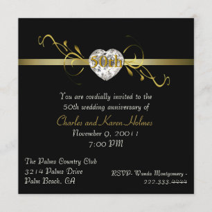 Elegant Black Formal Anniversary Invitation