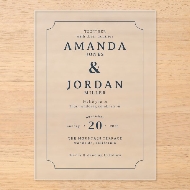 Elegant Black Formal Invitations (Front)
