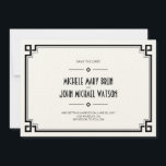 Elegant Black Frame Art Deco Save the Date Card<br><div class="desc">Elegant Art Deco Frame Wedding Save the Date Card design, fully customisable and set as a template for your easy customisation. As a default the paper is set to felt paper, which is a warm, buff-toned sheet with an embossed finish that feels like fine art paper. Adds a touch of...</div>