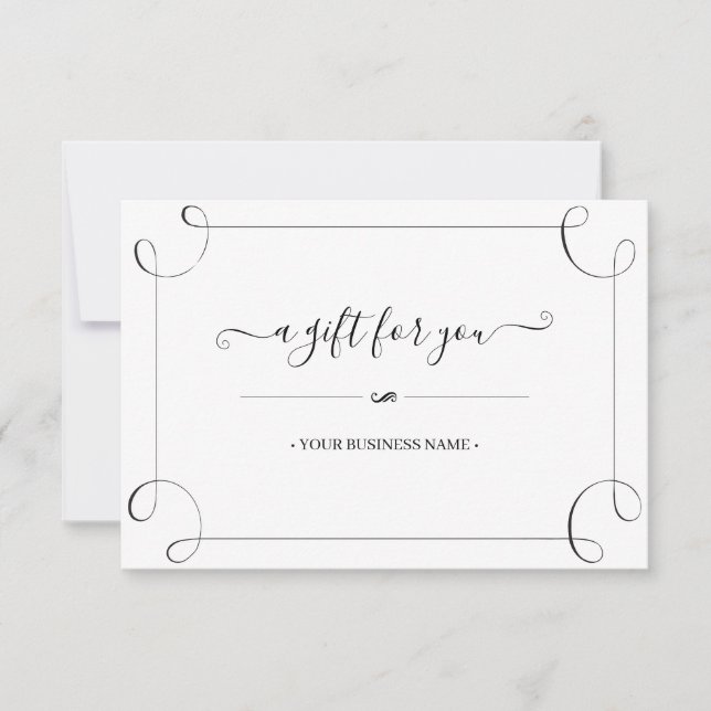 Elegant Black Frame Customised Gift Certificate (Front)