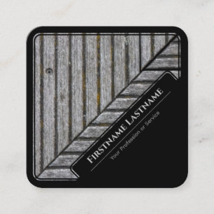 Elegant black framed wooden style wooden flooring square business card