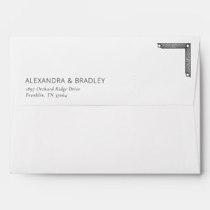 Elegant Black Geometric Accent Envelope