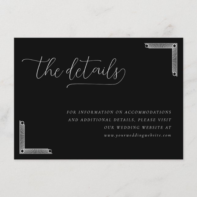 Elegant Black Geometric Accents Enclosure Card (Front)