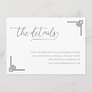 Elegant Black Geometric Calligraphy Enclosure Card