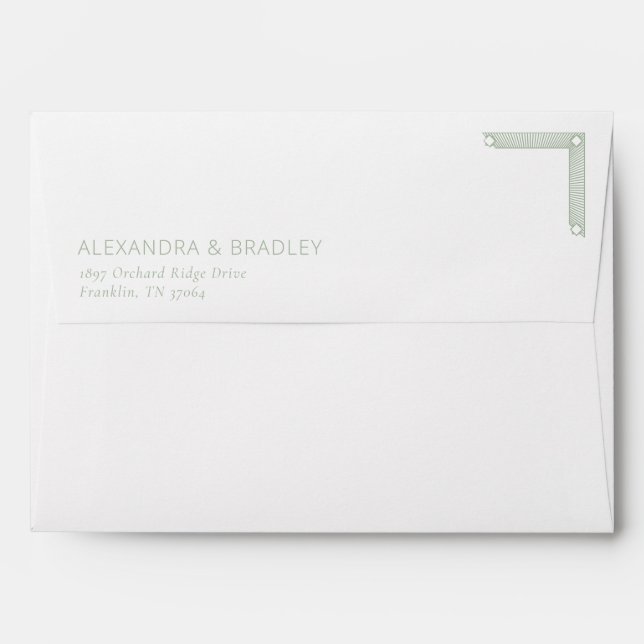 Elegant Black Geometric Minimalist Envelope (Back (Top Flap))