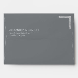Elegant Black Geometric Motive Envelope