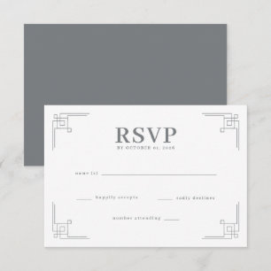 Elegant Black Geometric RSVP Card