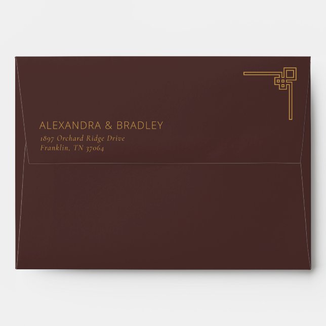 Elegant Black Geometric Symbol Envelope (Back (Top Flap))