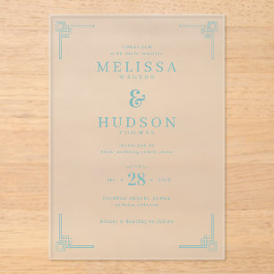 Elegant Black Geometric Wedding Invitations