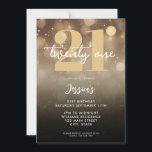 Elegant Black Gold 21st Birthday Invitation<br><div class="desc">A simple modern 21st birthday invitation featuring elegant calligraphy script typography and minimalist design in black and gold colour.</div>