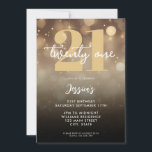 Elegant Black Gold 21st Birthday Invitation<br><div class="desc">A simple modern 21st birthday invitation featuring elegant calligraphy script typography and minimalist design in black and gold colour.</div>