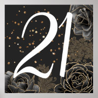 Elegant Black Gold 21st Birthday