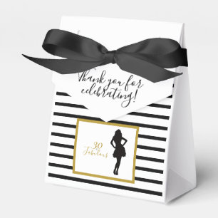 Elegant Black Gold 30th Birthday Milestone Party Favour Box
