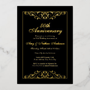 Elegant Black Gold 50th Wedding Anniversary
