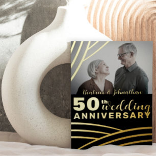 Elegant Black & Gold 50th Wedding Anniversary