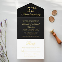 Elegant Black Gold 50th Wedding Anniversary