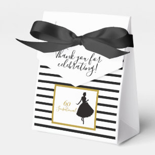 Elegant Black Gold 60th Birthday Milestone Party Favour Box