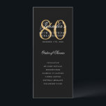 Elegant Black Gold 80th Birthday Program w/ Menu Invitation<br><div class="desc">Elegant "Birthday Party Program" design with a sophisticated script typography w/ custom text.</div>