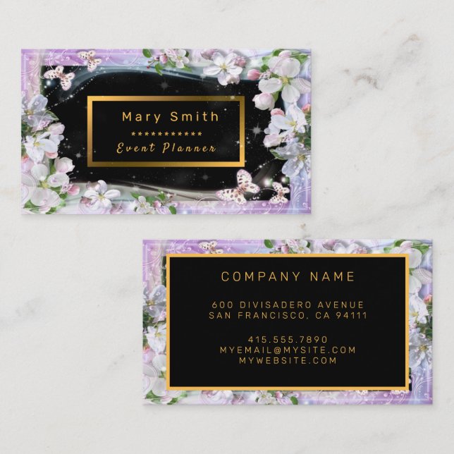 Elegant Black Gold Add Your Text Business Card (Front/Back)