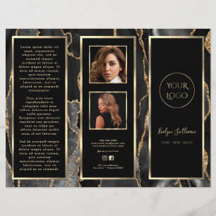 Elegant Black Gold Agate Brochure