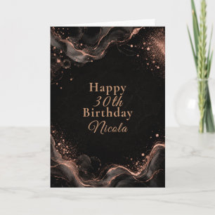 Elegant Black Gold Alcohol Ink Card