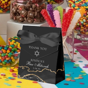 Elegant Black Gold Bar Mitzvah Party Favour Box