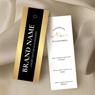 Elegant Black & Gold Boutique Clothing Hang Tag
