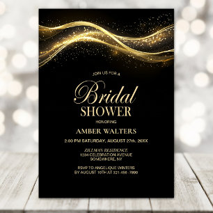 Elegant Black Gold Bridal Shower Invitation