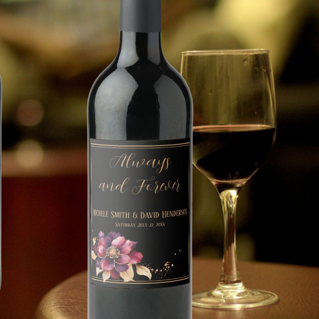 Elegant black gold burgundy  wine label (Creator Uploaded)