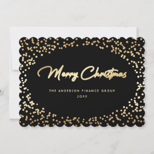 Elegant Black Gold Business Christmas Card