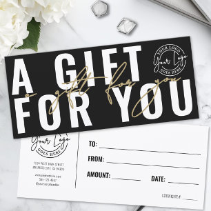 Elegant Black Gold Business Gift Certificate