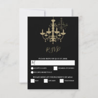 Elegant Black Gold Chandelier Wedding