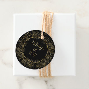 Elegant Black & Gold Christmas Gift Tag