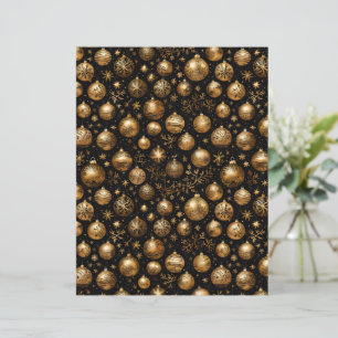 Elegant Black & Gold Christmas Ornament Paper