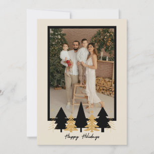 Elegant Black & Gold Christmas Tree Holiday Card