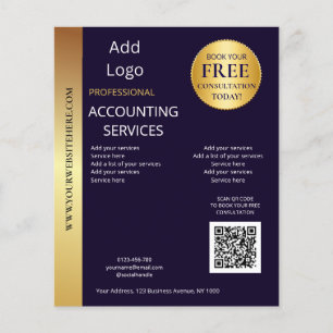 Elegant Black &Gold Corporate Business QR Code Flyer