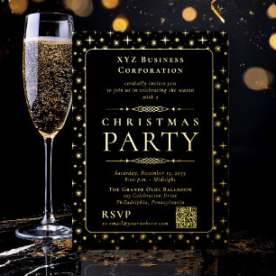 Elegant Black Gold Corporate Christmas Party