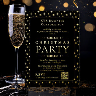 Elegant Black Gold Corporate Christmas Party