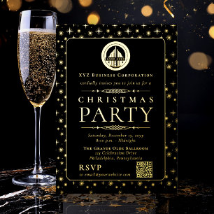 Elegant Black Gold Corporate Christmas Party