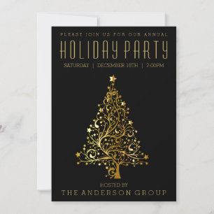 Elegant Black Gold Corporate Office Holiday Party