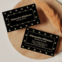 Elegant Black Gold Crown Pattern Professional