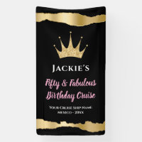 Elegant Black Gold Cruise Door 50th Birthday