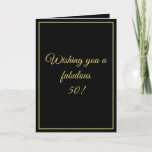 Elegant Black & Gold Custom Brother 50th Birthday Card<br><div class="desc">Elegant Black & Gold Custom Brother 50th Birthday, a beautiful design intended for anyone looking for beautiful birthday cards for brother, birthday cards for elder brother or birthday cards for younger brother, this one would be cool. The design features a nice black background with some personalizable text, you could put...</div>