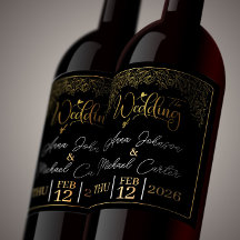 Elegant Black & Gold Custom Wedding Gift