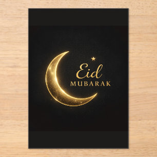 Elegant Black & Gold Eid Mubarak Card – Premium Is Acrylic Invitations