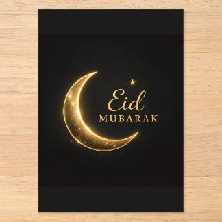 Elegant Black & Gold Eid Mubarak Card – Premium Is Acrylic Invitations