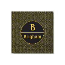 Elegant Black & Gold Filigree Monogram 