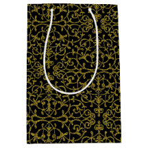 Elegant Black & Gold Filigree Pattern