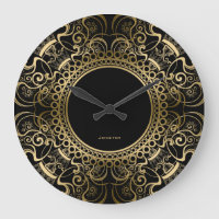 Elegant Black & Gold Floral Frame